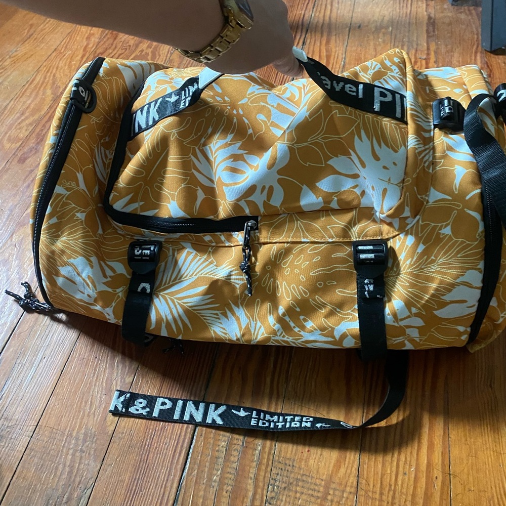 Limited Edition Pink Yellow Floral Duffel Bag